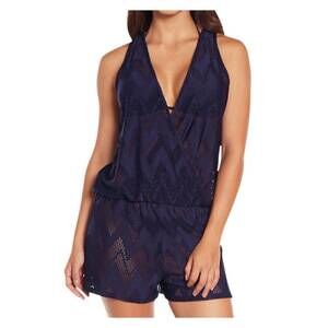 NEW ELIF hersire surplice romper in navy